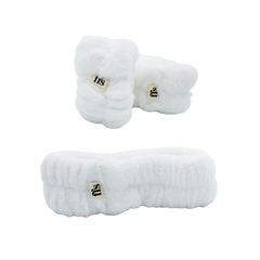 2 Wristbands & Headband Set - White